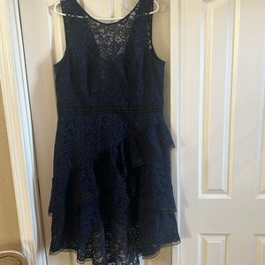 Beautiful blue and black lace Eliza J dress size 18